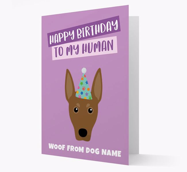 Personalised 'Happy Birthday To My Human' Card with {breedCommonName} Icon